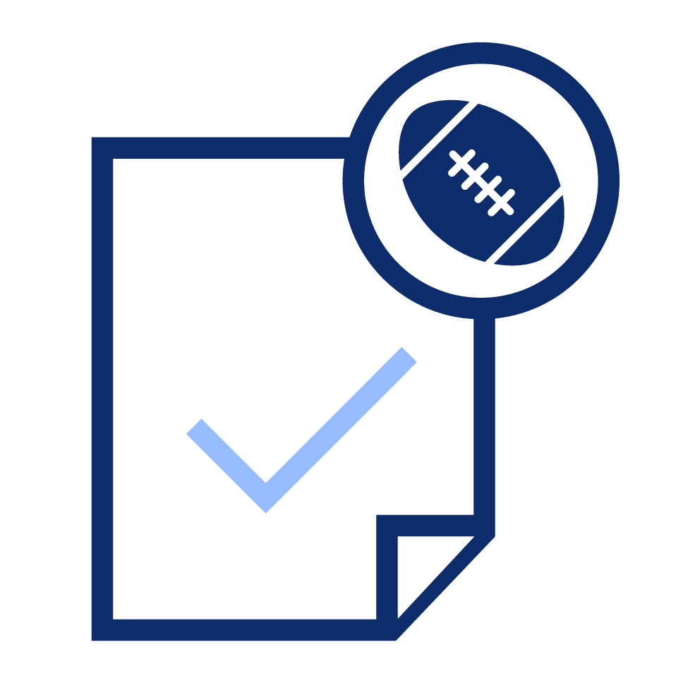 Collecting Statistics: Football course icon